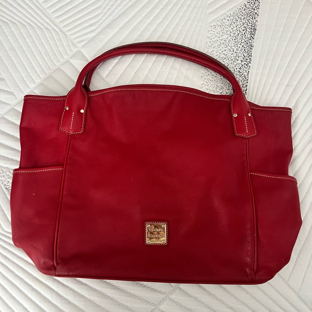 Dooney & Bourke Red Leather Tote Bag